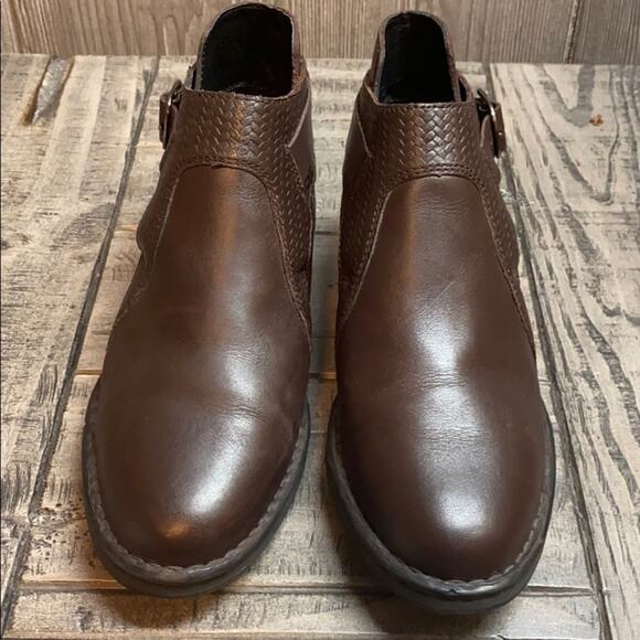 Double H Boots Leather Boots Buckle Booties 7M - Picture 2 of 6